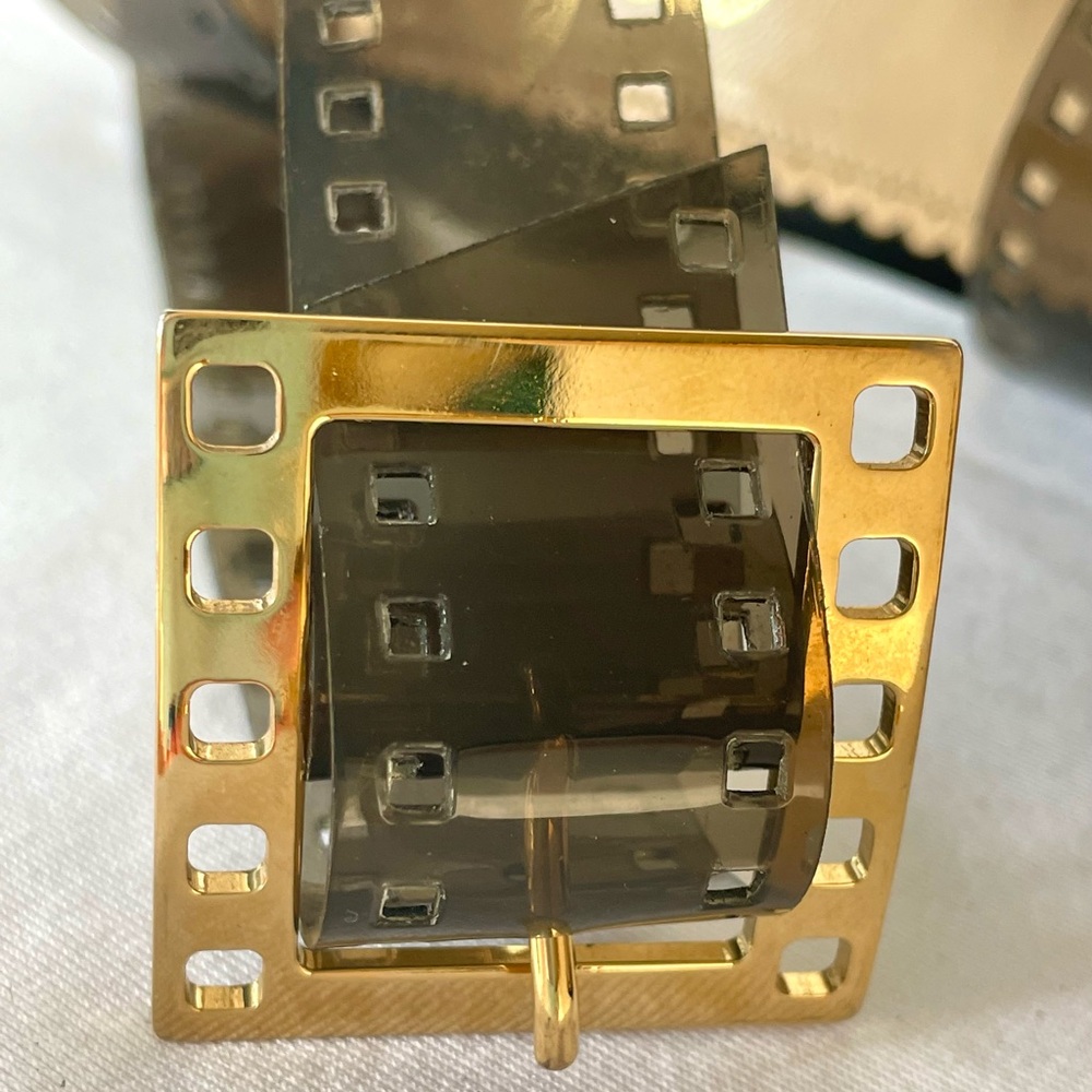 Charlotte Olympia Take 85 “filmstrip” platforms, gold film buckle, EUC, 37.5 - Picture 8 of 12